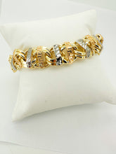 Load image into Gallery viewer, Chino link bar bracelet 10 k gold santa muerte, 21mm ID box (0060)
