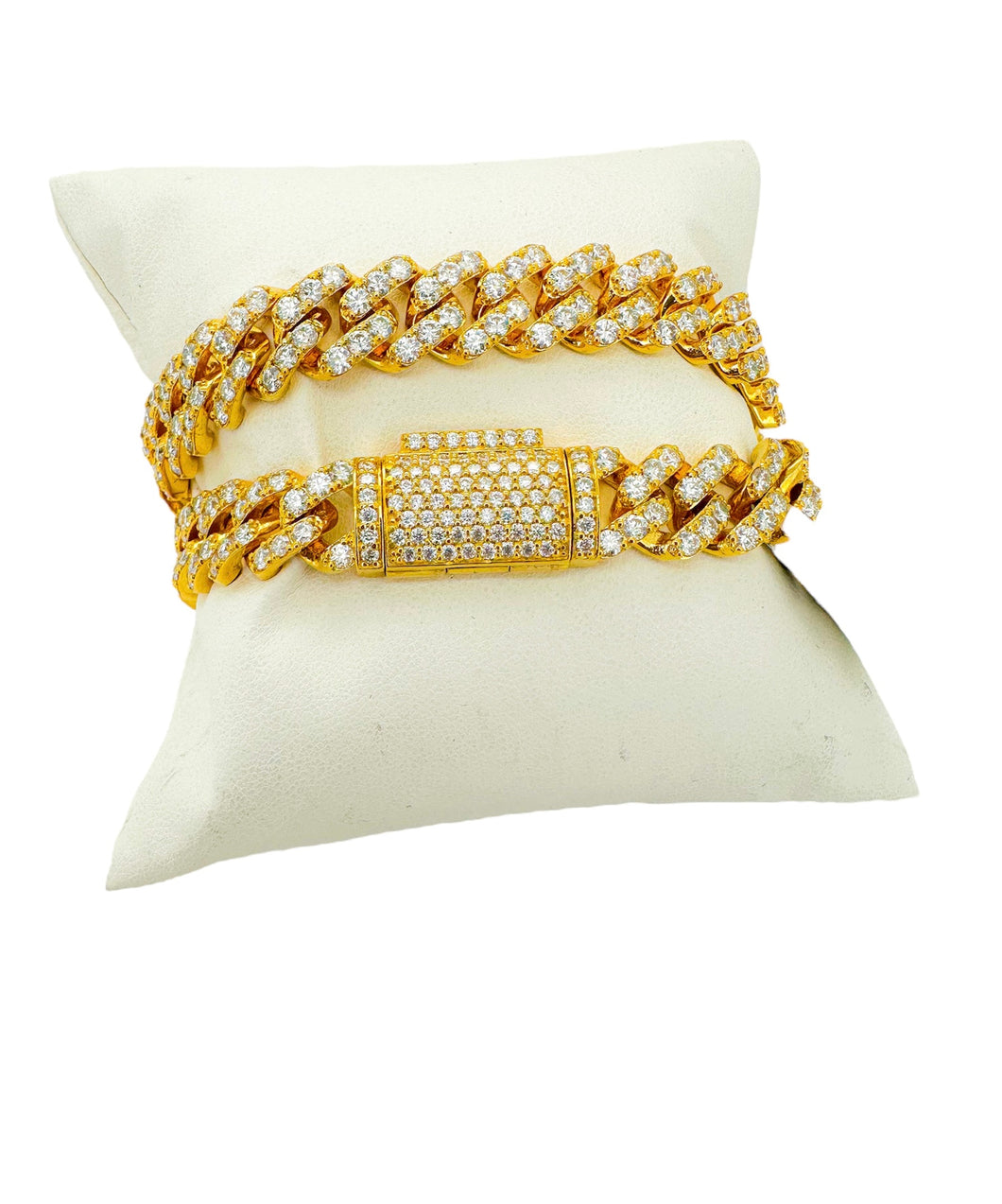 Miami cuban link 10 k bracelet, 11 mm with moissanite (0050)