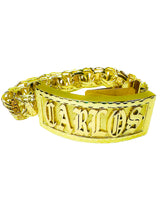 Load image into Gallery viewer, Chino link bar bracelet 10k gold , ID Box 22mm (065)
