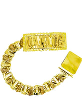 Load image into Gallery viewer, Chino link bar bracelet 10k gold , ID Box 22mm (065)
