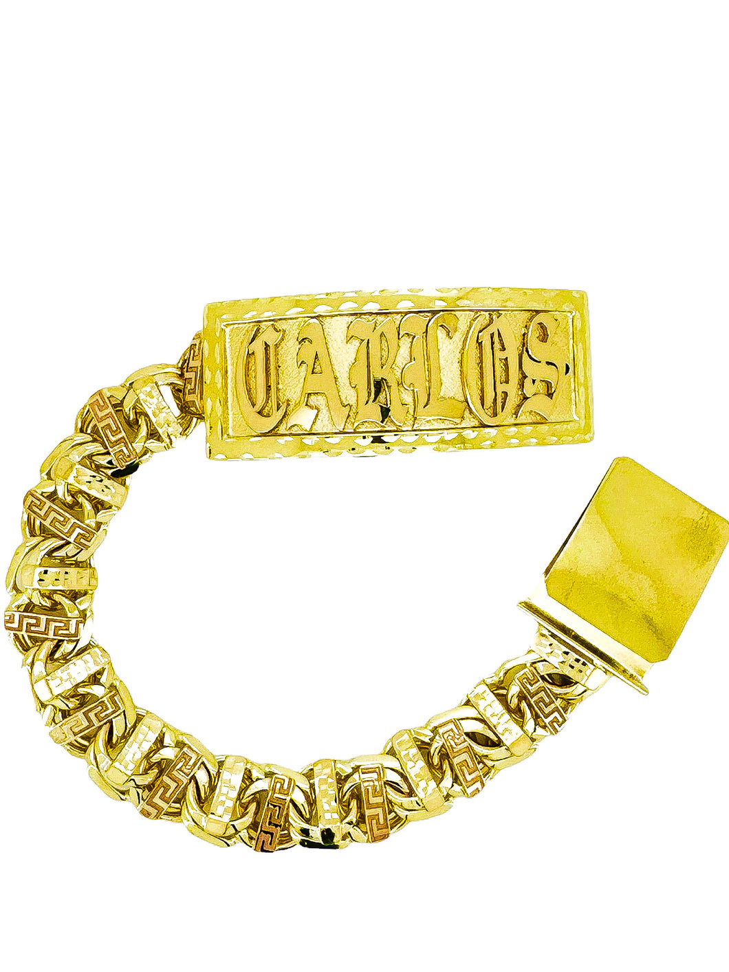 Chino link bar bracelet 10k gold , ID Box 22mm (065)