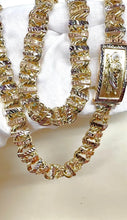 Load image into Gallery viewer, Chino link bar chain 10 k gold 2 tones 11 mm link
