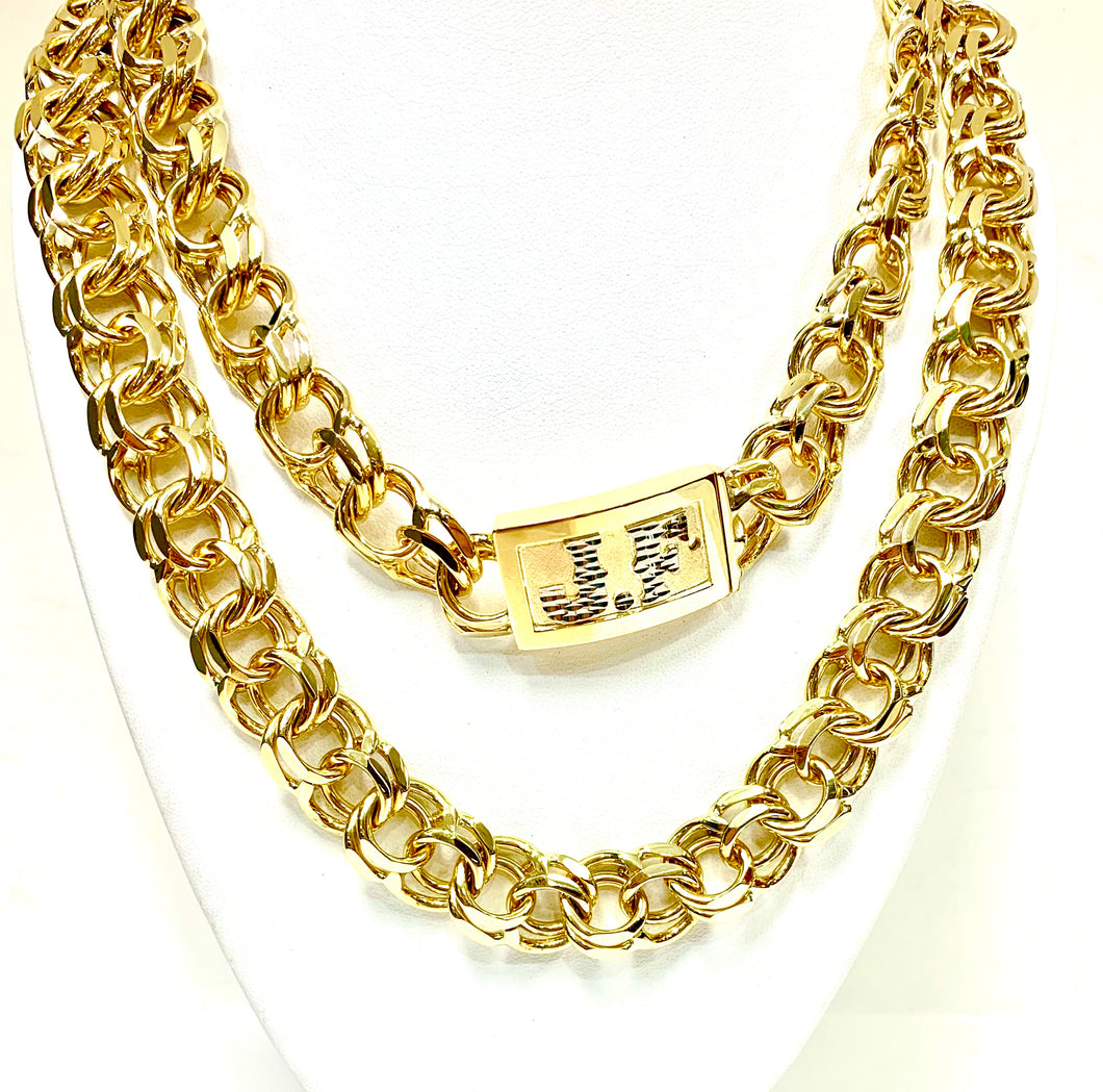 Chino link chain 10k gold, 16mm link