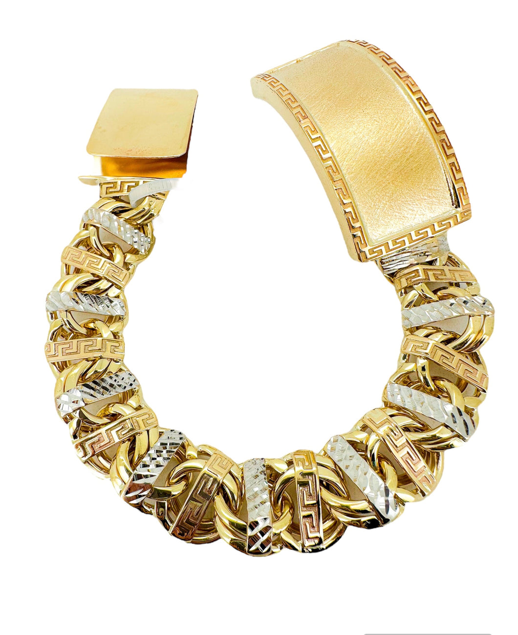 Chino link  bar bracelet 10 k gold , ID BOX 30-33 mm 000110