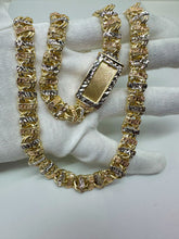 Load image into Gallery viewer, Chino link bar chain 10 k gold 2 tones 11 mm link
