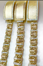 Load image into Gallery viewer, Chino link bar bracelet 10 k gold, 26mm ID box with moissanite (0090)

