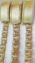 Load and play video in Gallery viewer, Chino link bar bracelet 10 k gold, 26mm ID box with moissanite (0090)
