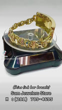 Load and play video in Gallery viewer, Chino link bar bracelet 10k gold , ID Box 22mm (065)
