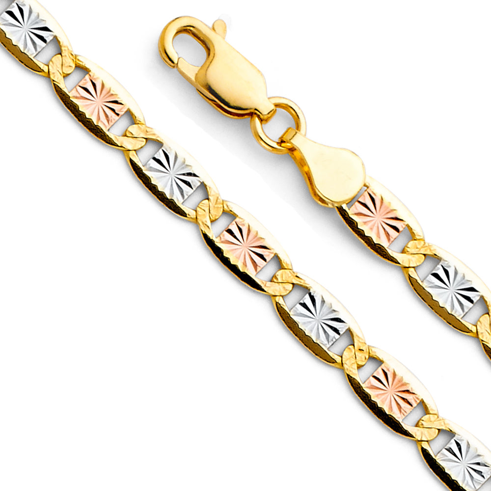 14 Karat Gold Valentino Tri-Tone Color Chain 4.2mm