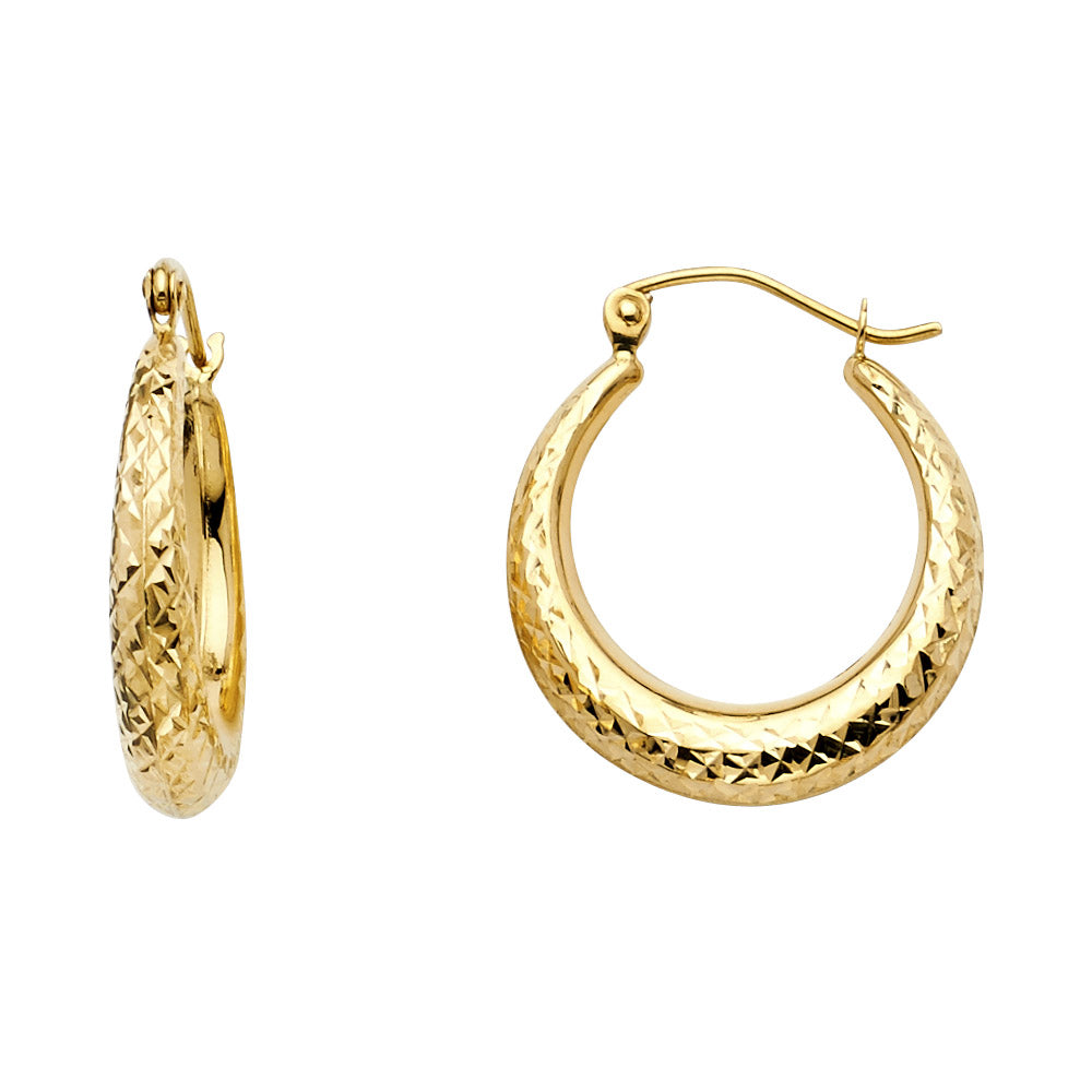 Fancy Hoop Earrings 14 Karat Gold