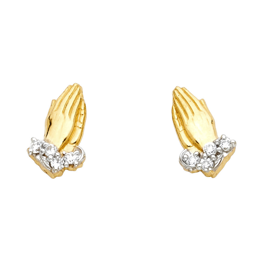 Assorted Earrings with push back 14 karat gold Two-Tone