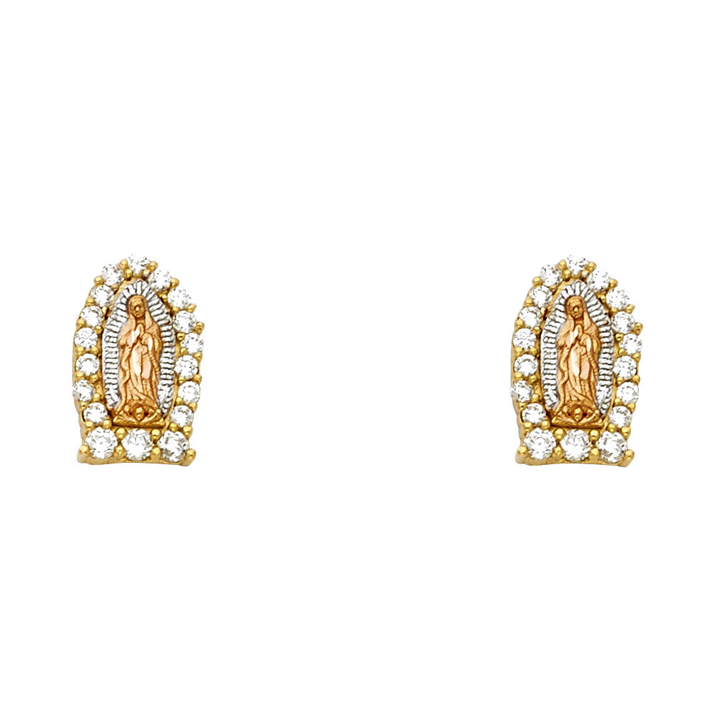 Assorted Earrings with push back 14 karat goldTri-Tone