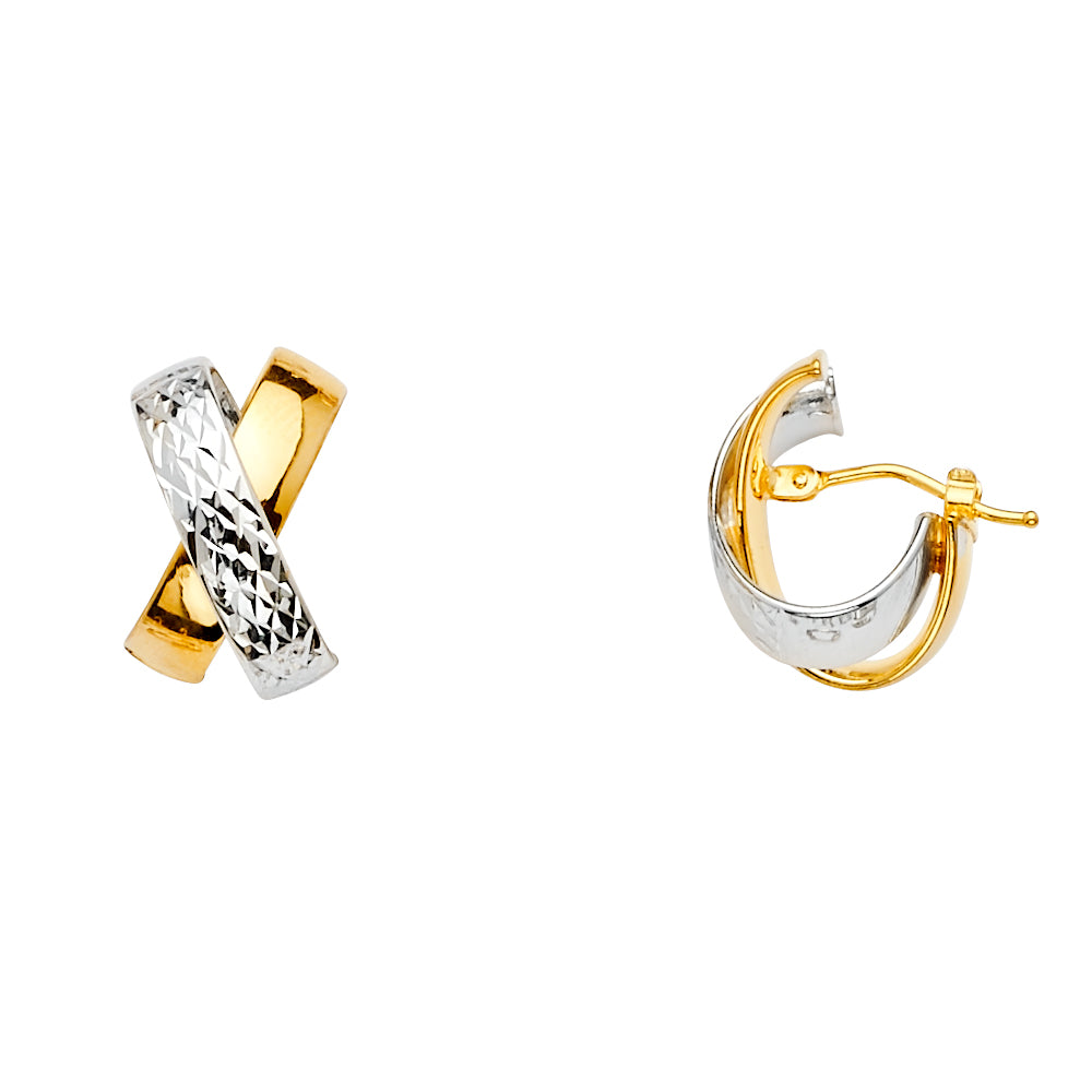 Fancy Hoop Earrings 14 Karat Gold