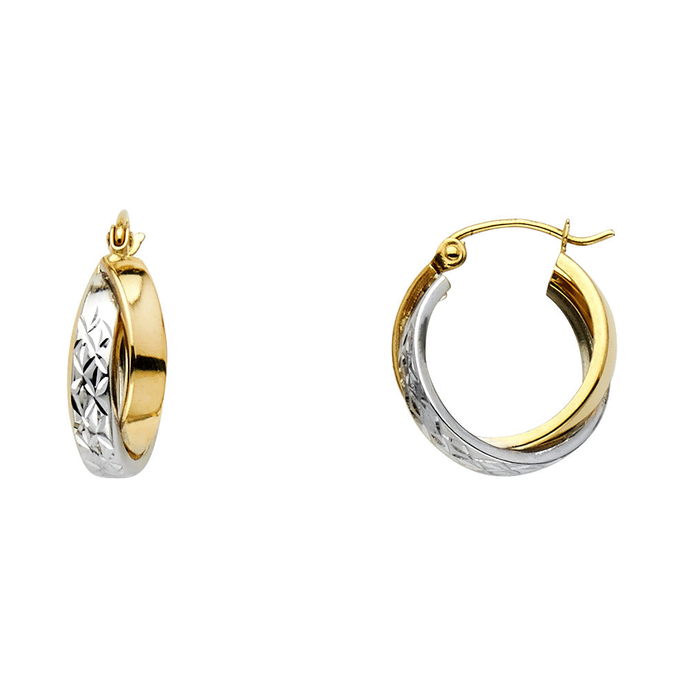 Fancy Hoop Earrings 14 Karat Gold