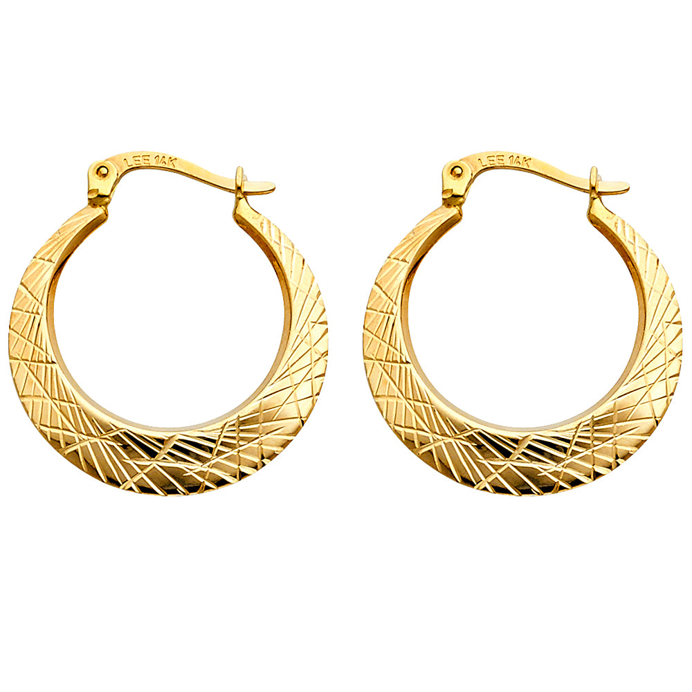 Fancy Hoop Earrings 14 Karat Gold