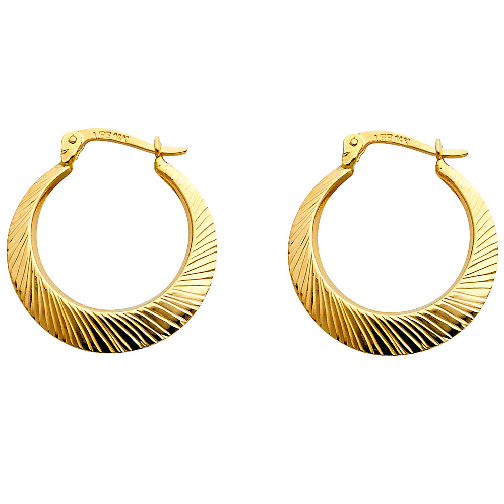 Fancy Hoop Earrings 14 Karat Gold