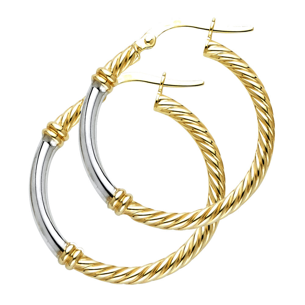 Fancy Hoop Earrings 14 Karat Gold