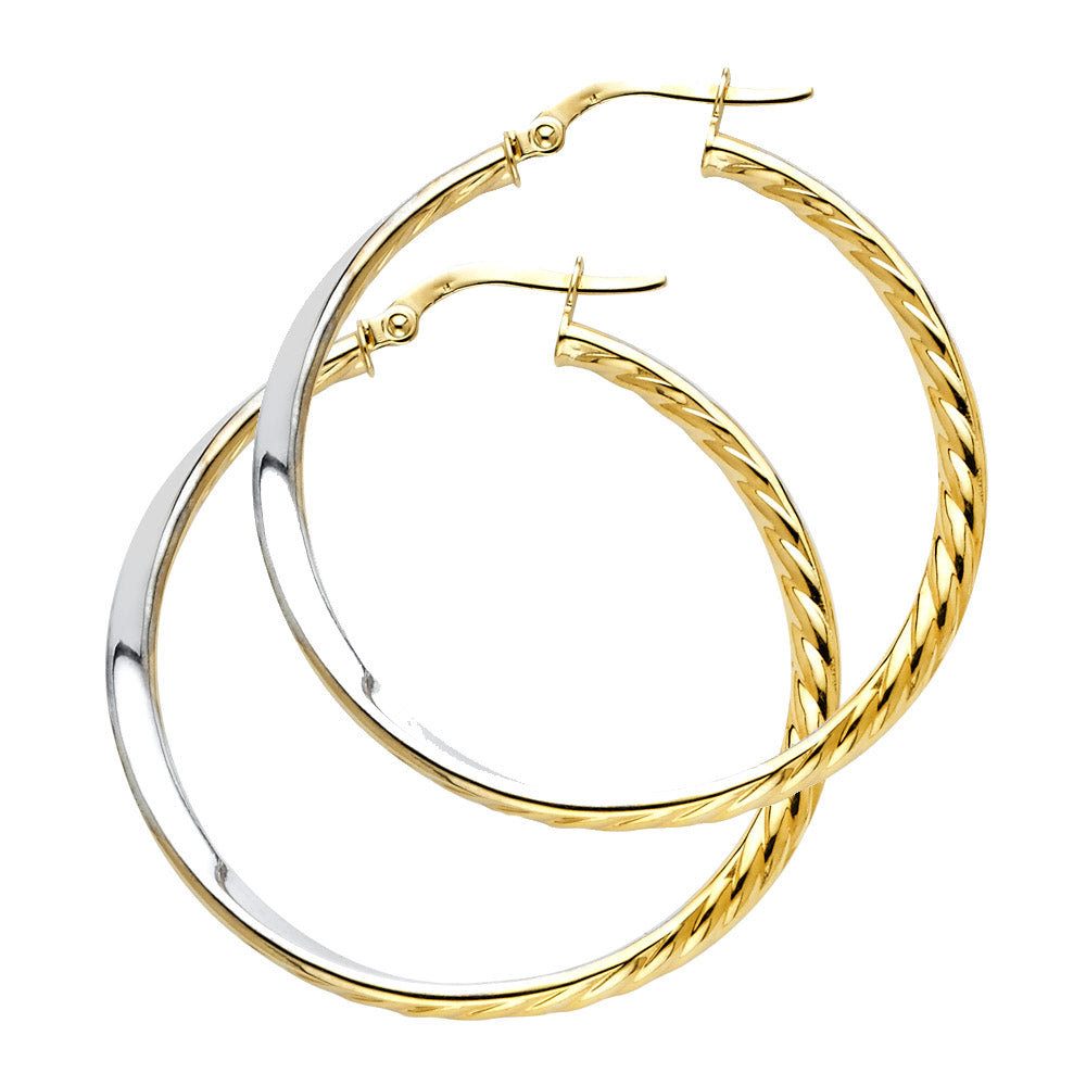Fancy Hoop Earrings 14 Karat Gold