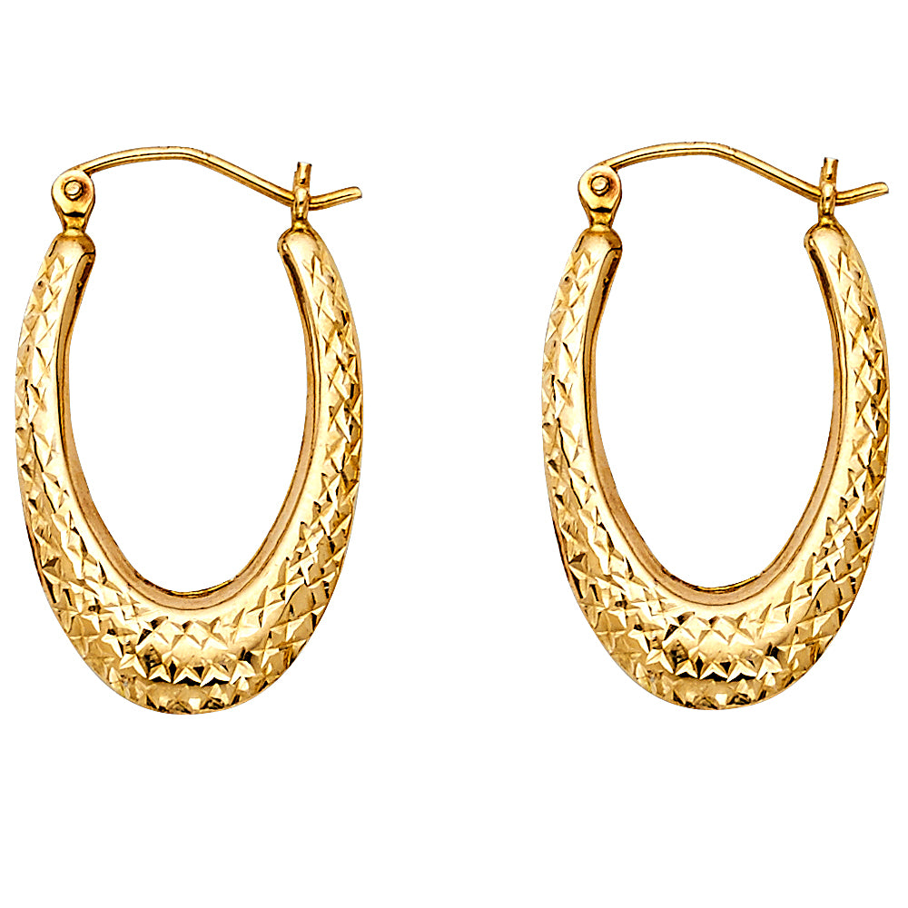 Fancy Hoop Earrings 14 Karat Gold