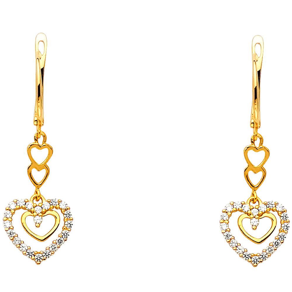 14 karat gold heart earring