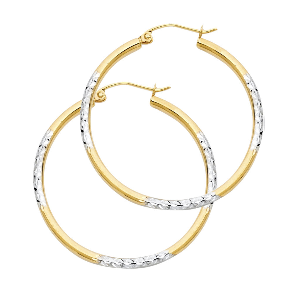 Hoop Earrings 14 Karat Gold Two-Tone