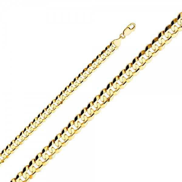 14K Solid Gold Cuban Chain 9.8mm