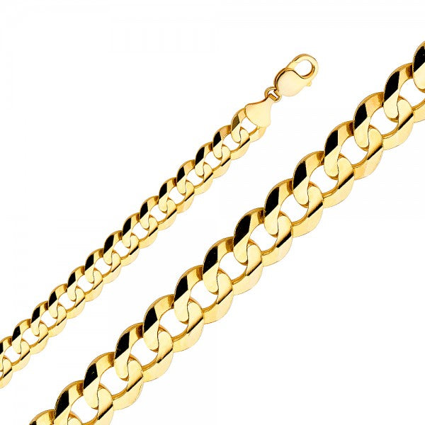 14K Solid Gold Cuban Chain 14mm