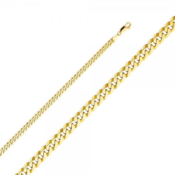 14K Solid Gold Flat Cuban Chain 4.8mm