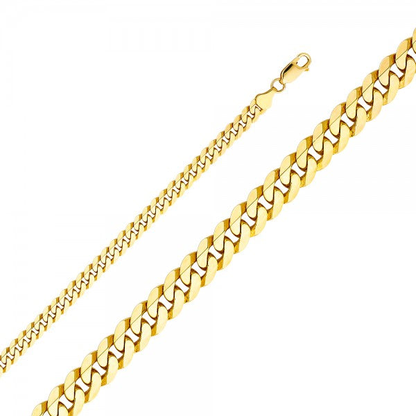 14K Solid Gold Flat Cuban Chain 6.3mm