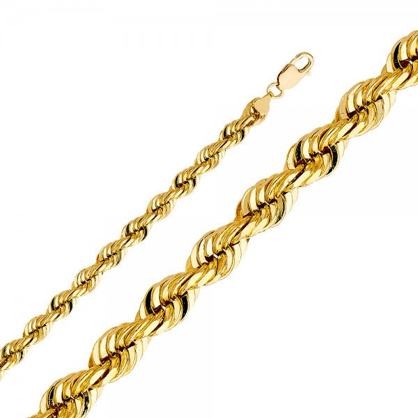 14K Gold Solid Rope Chain 8.0mm