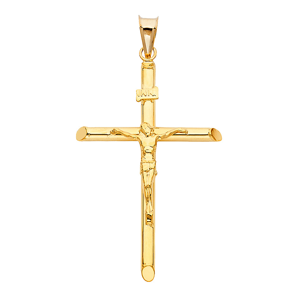 14 karat gold cross Jesus pendant