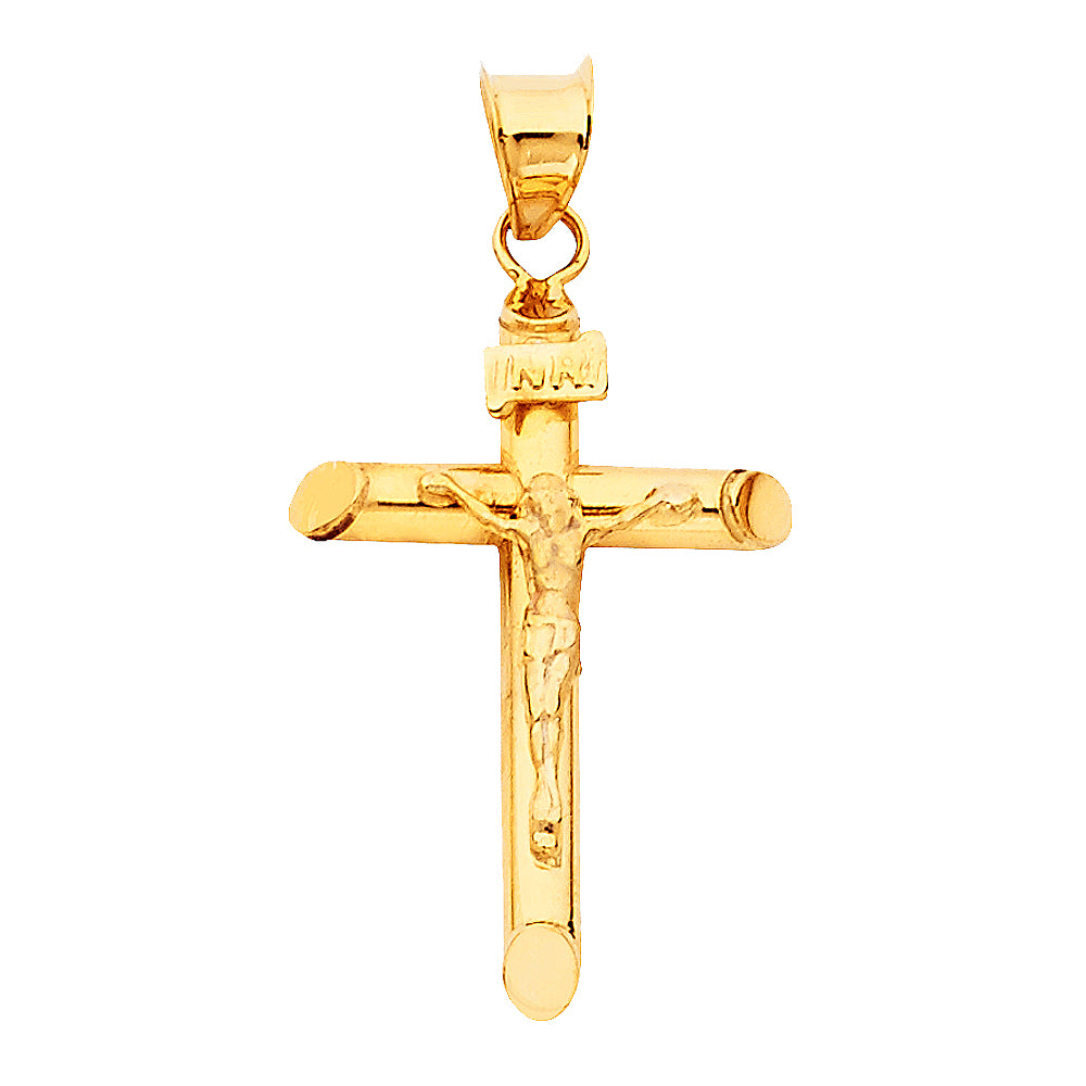 14 karat gold cross Jesus pendant