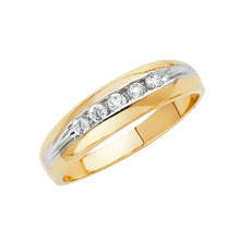 Load image into Gallery viewer, 14 Karat Gold CZ Stone Wedding Ring Set
