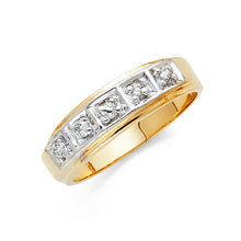 Load image into Gallery viewer, 14 Karat Gold CZ Stone Wedding Ring Set
