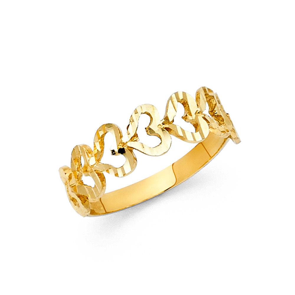 14K Gold Heart Lady Ring