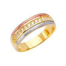 Load image into Gallery viewer, 14 Karat Gold CZ Wedding Ring Set
