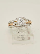 Load image into Gallery viewer, 14 karat white and rose gold diamond ring 0.82 CT
