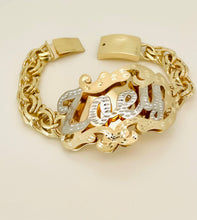 Load image into Gallery viewer, Chino link bracelet nameplate 10 karat gold
