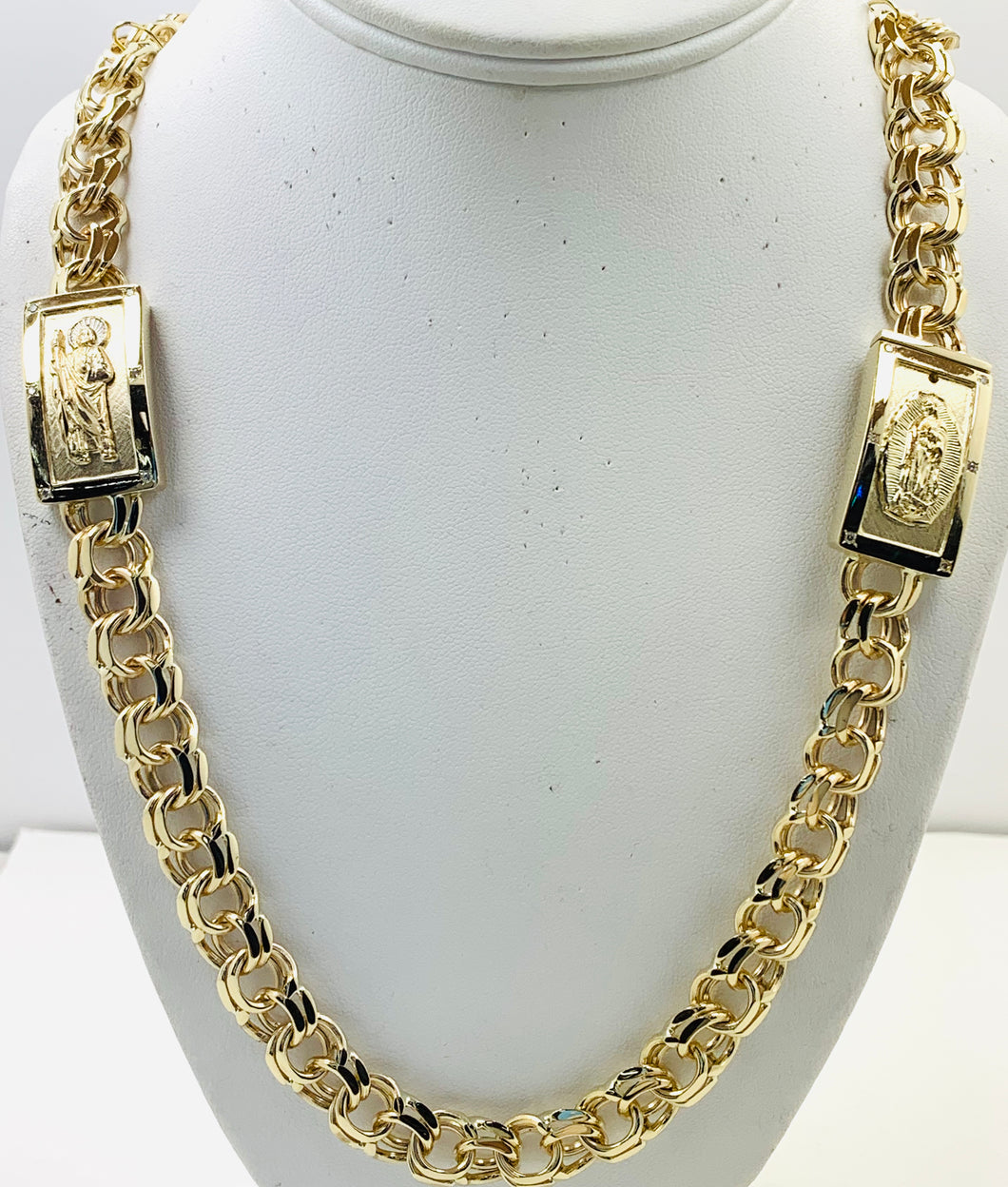 Chino link chain 12mm 10 karat gold 2 box custom 26”