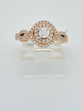 Load image into Gallery viewer, 14 karat rose gold diamond lady ring 0.77 CT
