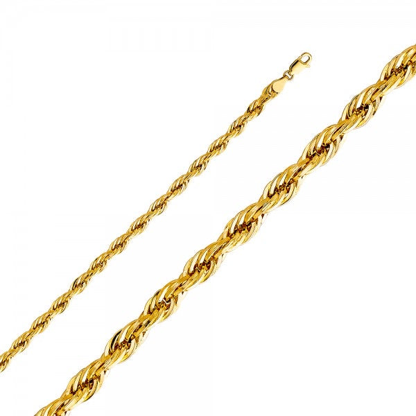 10K Gold Rope Hollow Chain 4.0mm