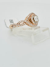 Load image into Gallery viewer, 14 karat rose gold diamond lady ring 0.77 CT
