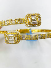 Load image into Gallery viewer, 14 karat yellow diamond bangles 7 CT
