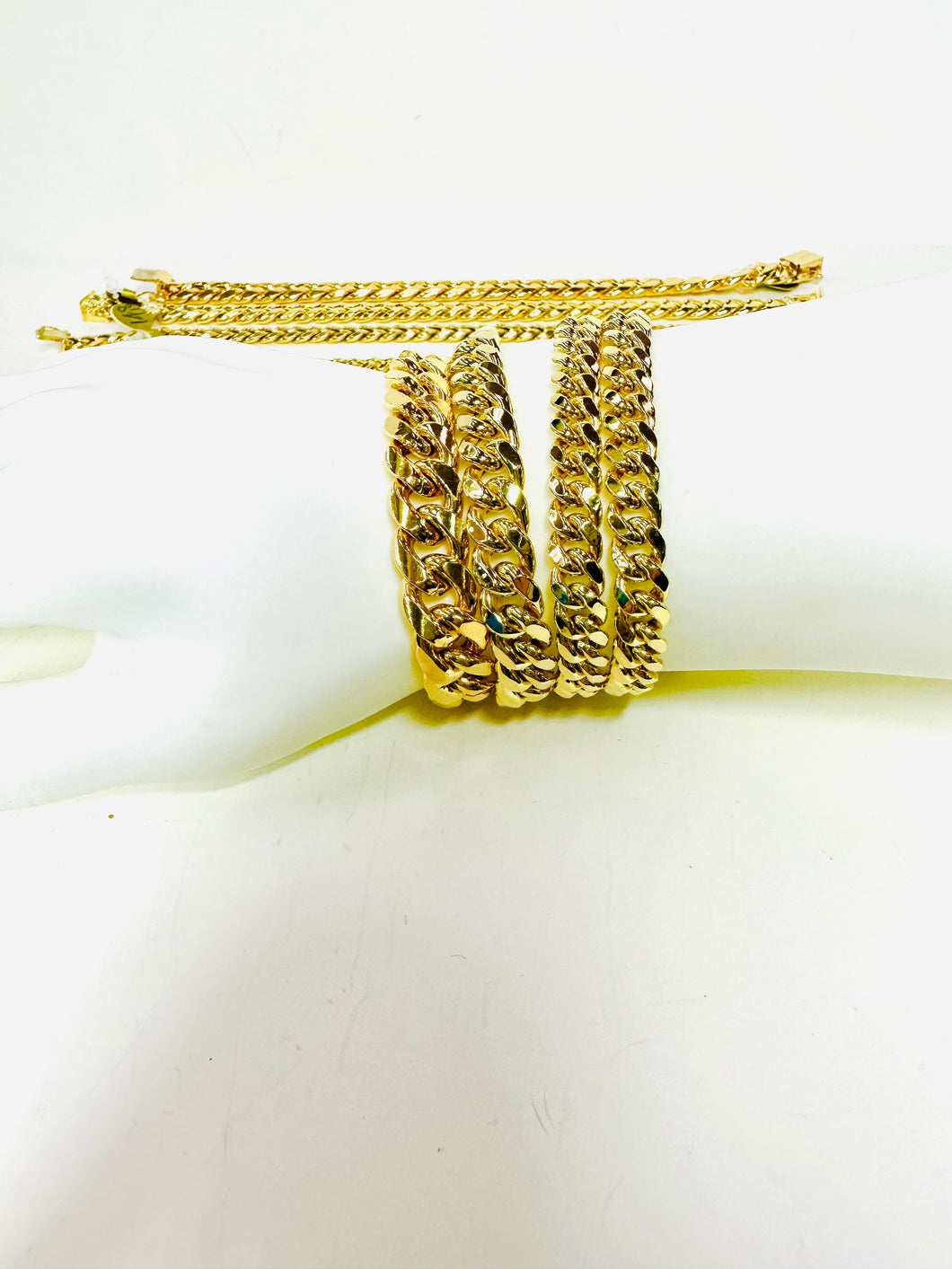 Miami Cuban bracelet semi hollow 10k gold