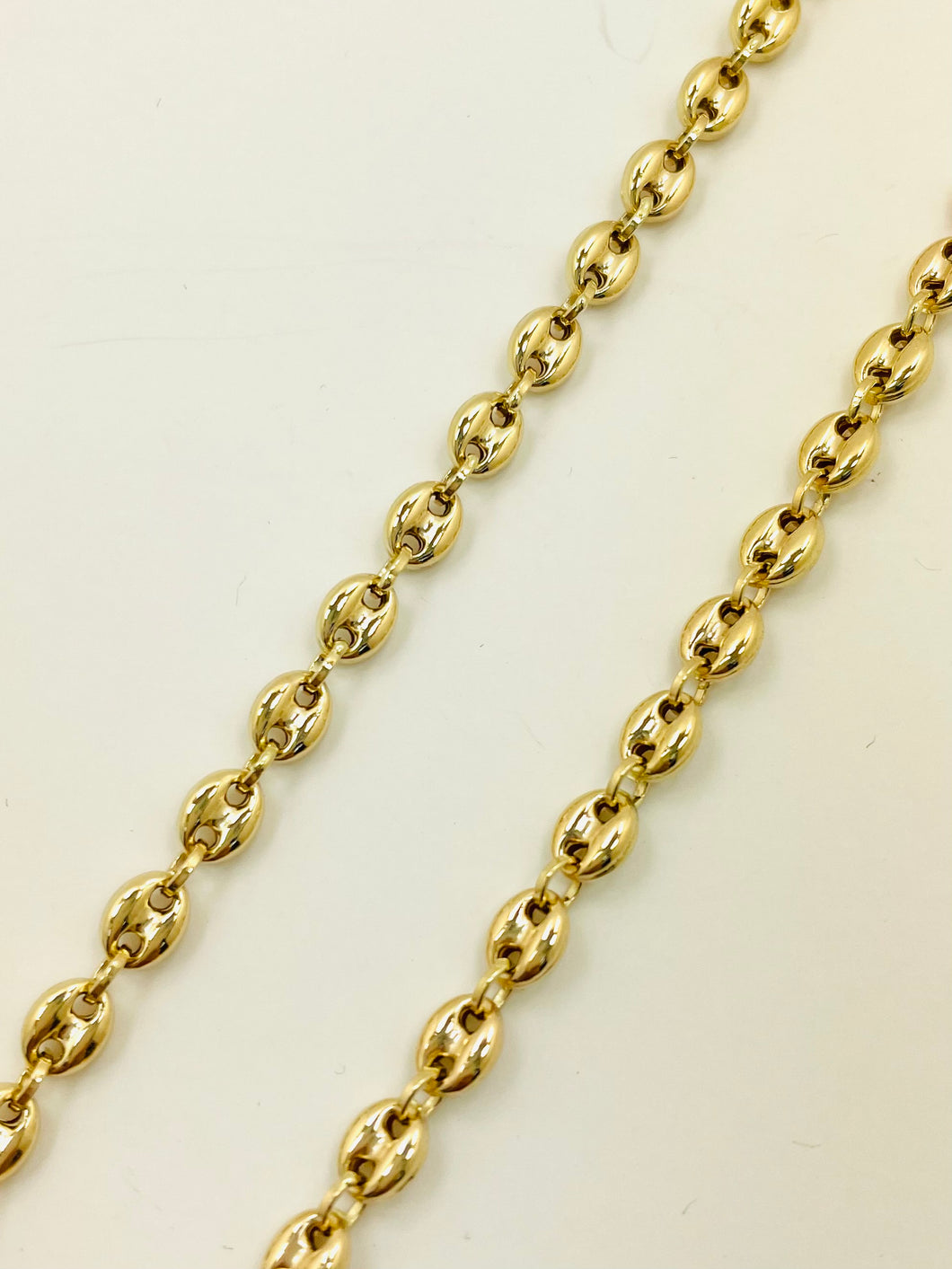 14 karat gold anchor puff link 4 mm
